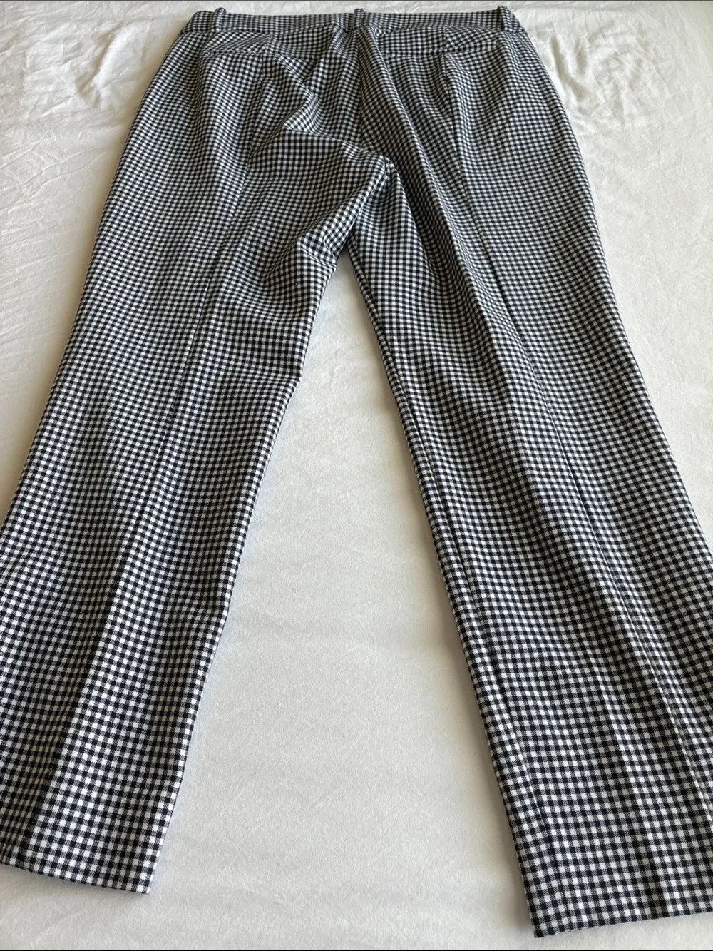 J Crew Cameron Gingham Pants in Black and White, Size 10